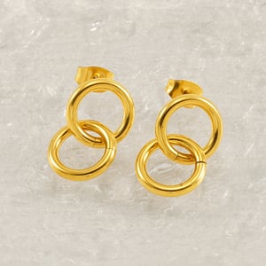 1 Pair Simple Series Daily Twist Stainless Steel  Gold Color Women's Stud Earrings h5 